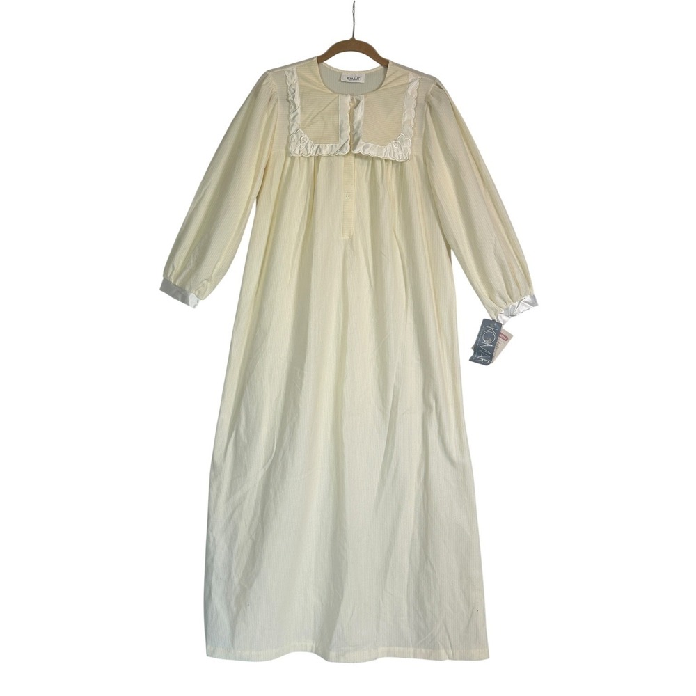 Komar Vintage Prairie Nightgown USA Deadstock Satin Trim Cottagecore L